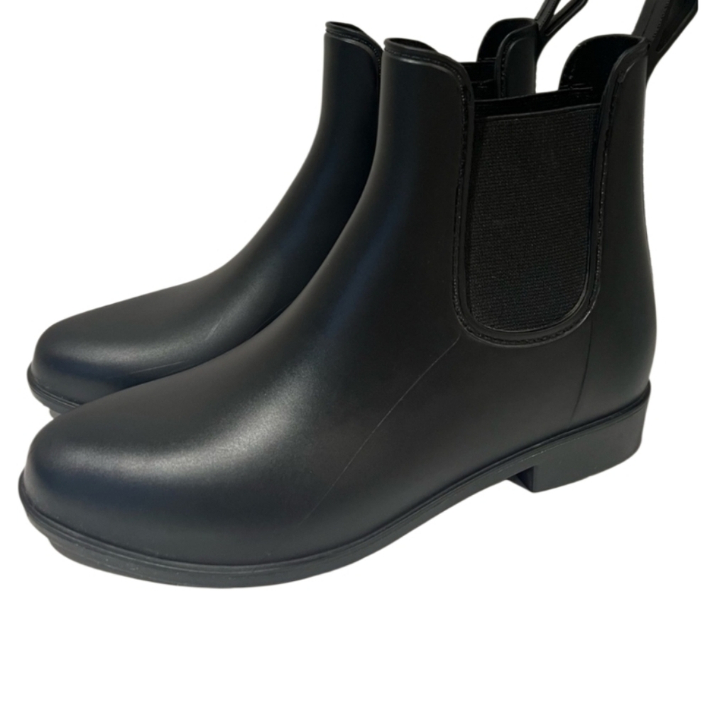 Black Ankle Rain Boots Sz 11W Nwt